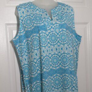 Caribbean Joe Aqua Coverup Dress w/ Pockets & UPF 50 – Size XL – NWT